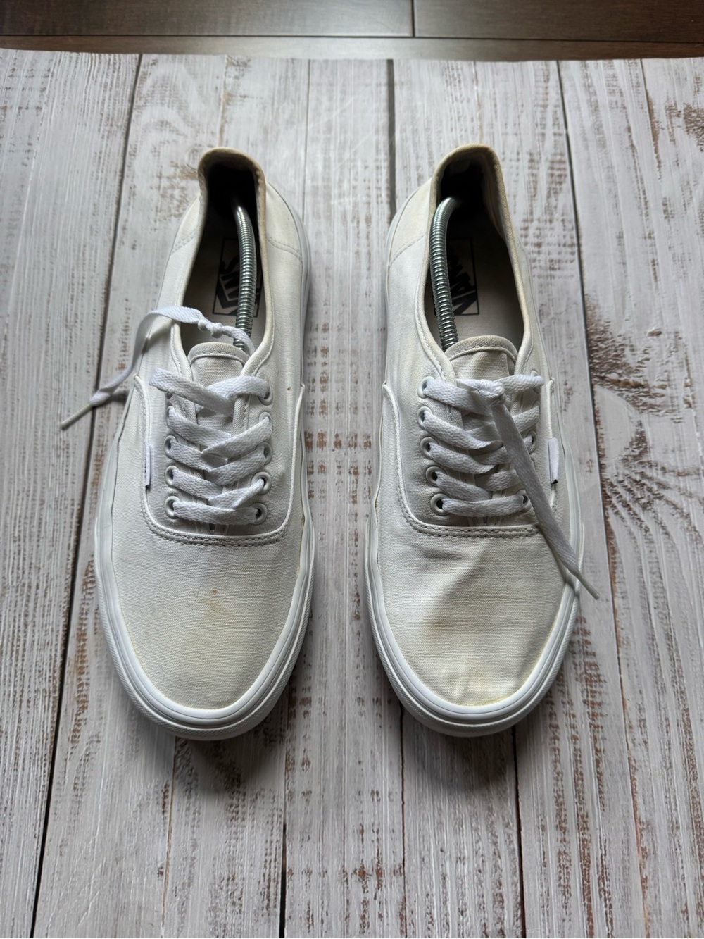 Vans Authentic True White Canvas Low-Top Skate Sneakers - Men's US 11,Women 12.5